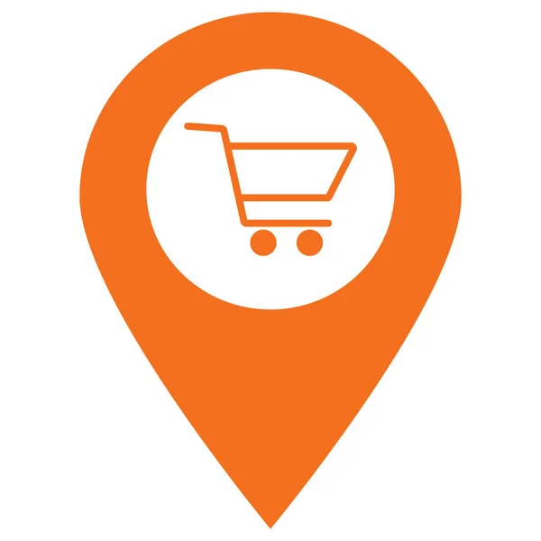 Map Pointer Shopping Cart Icon Shopping Cart Pin Icon Vector — Stock Vector