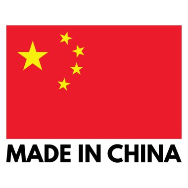 Çin bayrağıyla Çin ikonu yapılmış. Çin markasından yapılmış. Vektör illüstrasyonu