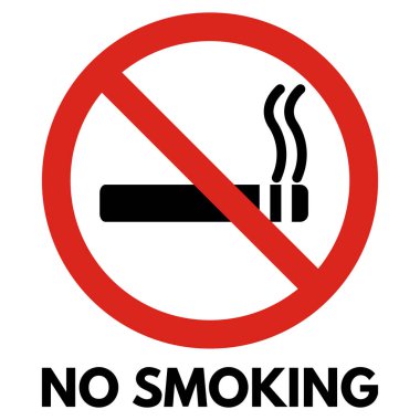 Beyaz arkaplanda sigara içilen simge yok. Sigara içilmiyor.