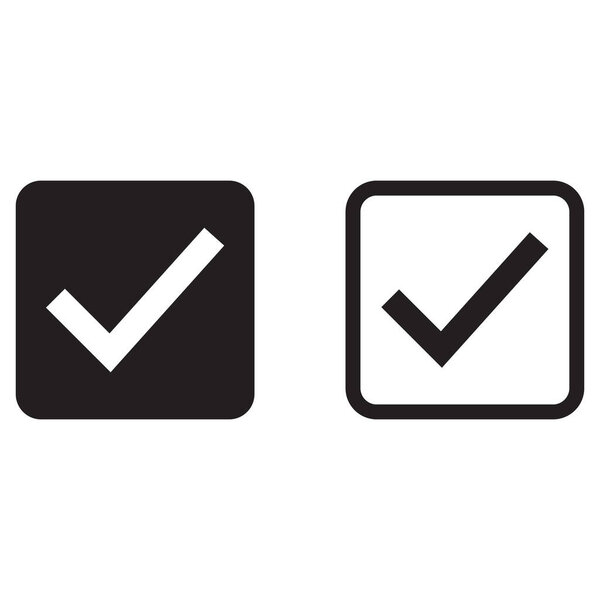 Установите флажок на квадрате, выделенном на белом фоне. Иконка клеща. Принять вектор значка знака