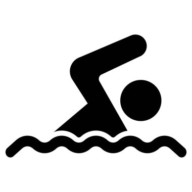 Yüzme ikonu. Yüzme ikonu. Yaz yüzme ikonu vektörü