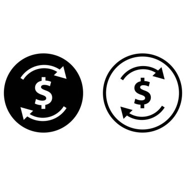 Dolar aktarım simgesi iki şekilde ayarlandı. Para aktarım simgesi vektörü . 
