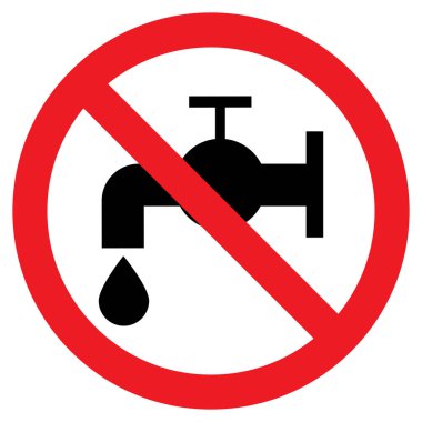 Musluk işareti yok. İçme suyu işareti yok. Su işareti vektörünü içme