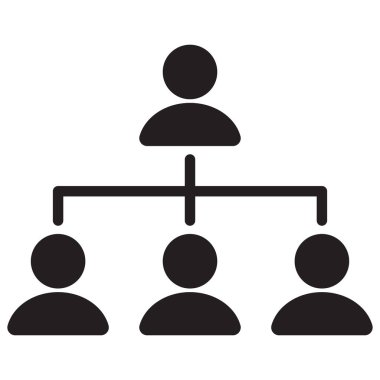 İş dünyası sosyal ağ simgesi. Organizasyon şeması simgesi. Yapı simgesi vektörü. Takım simgesi