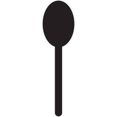 Kaşık sembolü simgesi beyaz arkaplanda izole edildi. Vektör illüstrasyonu