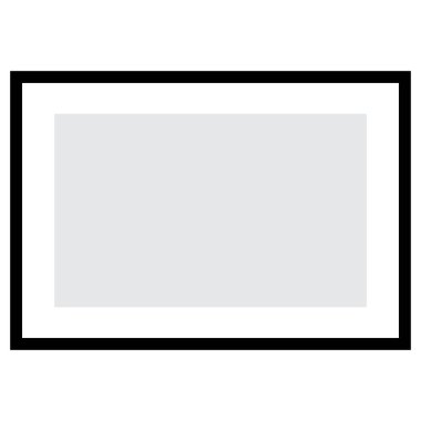 Yatay fotoğraf çerçevesi. Dikdörtgen duvar çerçeve modeli beyaz arkaplanda izole edildi. Vektör