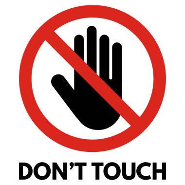 Metinle ikona dokunma. Beyaz arkaplanda giriş işareti yok. Vektör illüstrasyonu