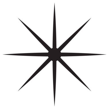 Parıltı simgesi beyaz arkaplanda izole edilmiş moda tarzında. Parıldayan yıldız simgesi vektörü