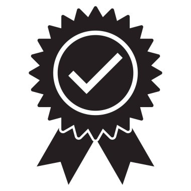 Sertifika simgesi beyaz arkaplanda izole edildi. Onaylama simge vektörü. Madalya simgesi 