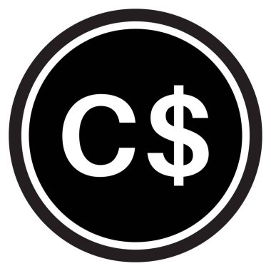 Beyaz arka planda Kanada Doları simgesi izole edildi. Kanada para birimi simgesi vektörü 