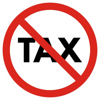 Beyaz arka planda vergi tabelası yok. Ücretsiz ödeme işareti vektörü