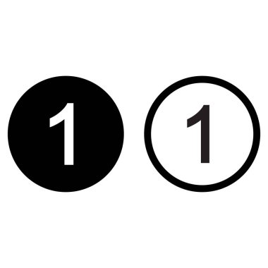 Bir numaralı simge iki şekilde ayarlandı. Birinci tur ikonu. Vektör