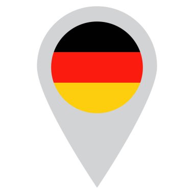 Almanya harita simgesi beyaz arkaplanda izole edildi. Almanya bayrak haritası konum simgesi simge vektörü