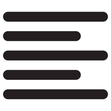 Sol simgeyi beyaz arkaplanda izole et. Metin hizalaması sol simge vektörü