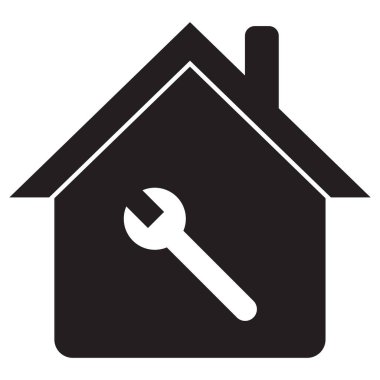 Ev bakımı servisi simgesi. Ev onarım ikonu vektörü. Ev restorasyonu simgesi