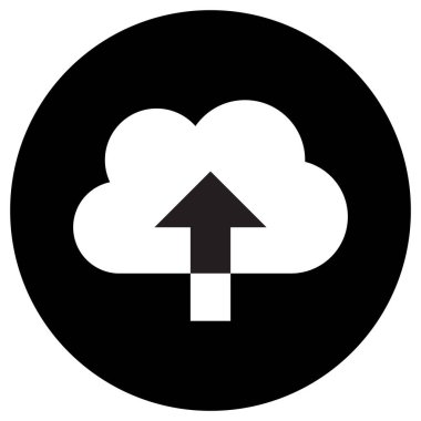 Bulut düğmesi simgesini beyaz arkaplanda izole edilmiş şekilde yükle. Simge vektörünü yükle