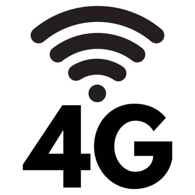 4G sinyal simgesi beyaz arkaplanda izole edildi. 4G ağ simgesi vektörü