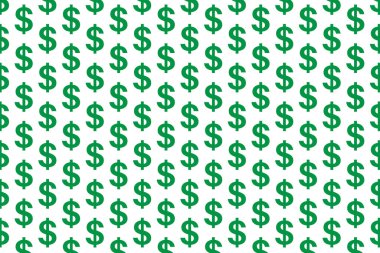 Yeşil dolar modeli. Kusursuz dolar modeli. Dolar duvar kâğıdı. Vektör illüstrasyonu