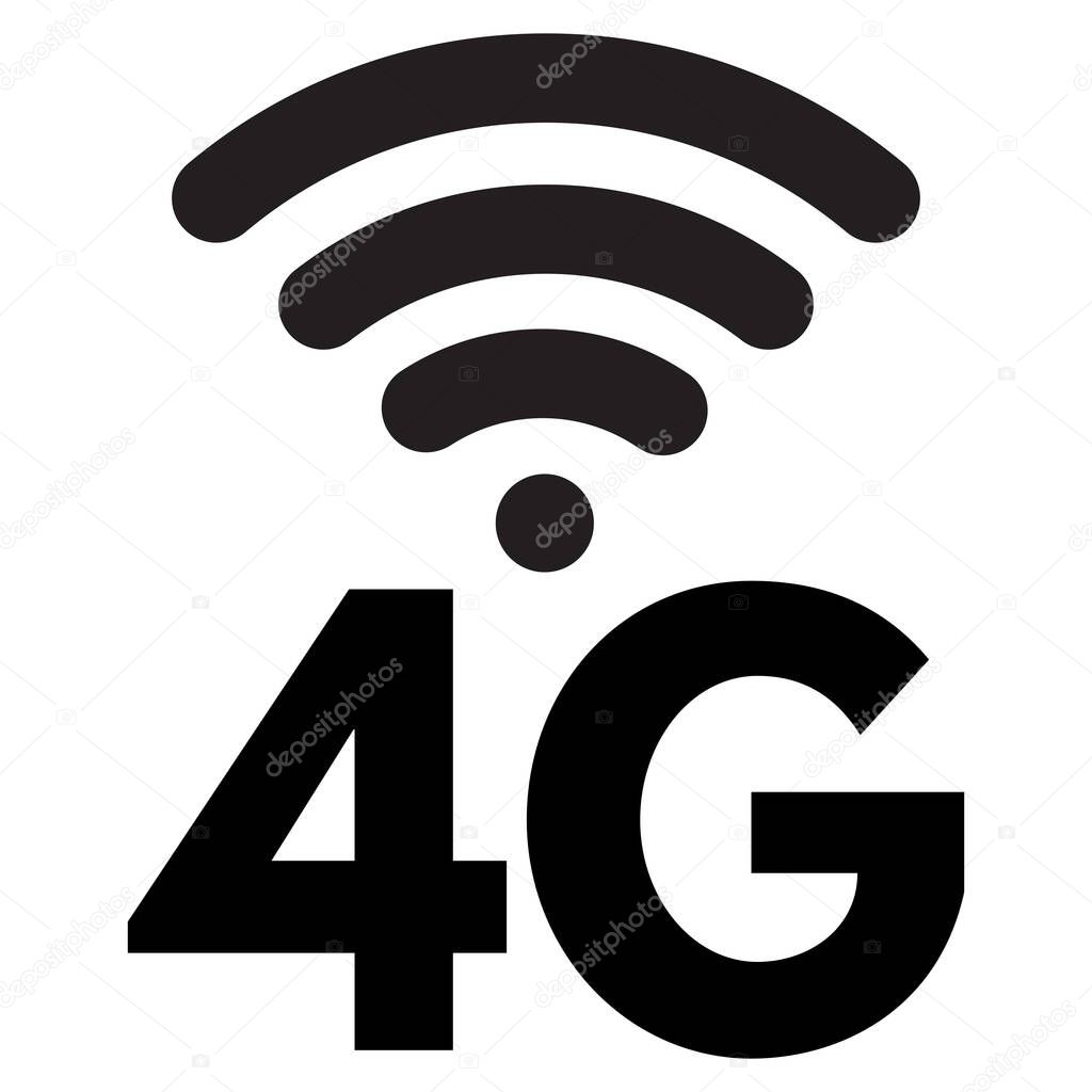 4G signal icon isolated on white background . 4G network icon vector