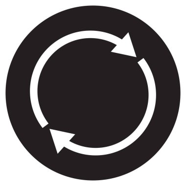 Tazeleme düğmesi simgesi beyaz arkaplanda izole edildi. Simge vektörünü yeniden yükle