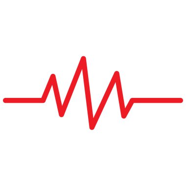 Kırmızı kalp atışı simgesi beyaz arkaplanda izole edildi. Kalp atışı simgesi vektörü