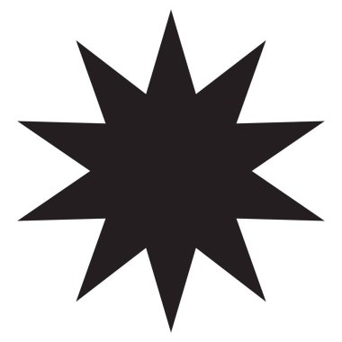 Beyaz arkaplanda 10 nokta yıldız simgesi izole edildi. On köşeli yıldız simgesi vektörü