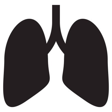 Beyaz arka planda izole edilmiş insan akciğer ikonu. Akciğer ikonu. Vektör illüstrasyonu