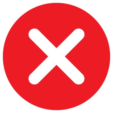 Kırmızı yakın simge. Kırmızı simgeyi sil. Sembolü kaldır. Reddet işareti. Simge vektörünü iptal et