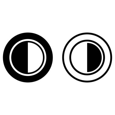 Karşıtlık simgesi iki şekilde ayarlandı. Parlaklık simgesi. Karşıtlık simgesini ayarla. Vektör illüstrasyonu