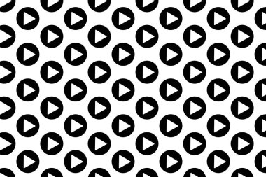 Beyaz arkaplanda düğme desenini oynat. Simge arkaplanını çal. Vektör illüstrasyonu