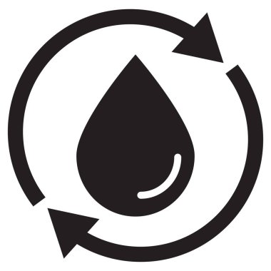 Moda tarzında su simgesini geri dönüştür. Su geri dönüşüm ikonu. Vektör illüstrasyonu