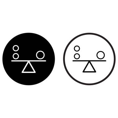 Denge simgesi iki şekilde ayarlandı. Denge uyum adalet ikonu vektörü