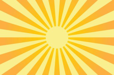 Yıldız patlaması spiral deseni. Güneş ışınlı klasik radyal desen. Turuncu sarmal yıldız patlaması arka planı. Vektör illüstrasyonu