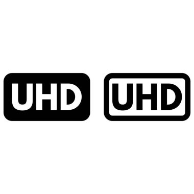 Ultra HD simgesi iki şekilde ayarlandı. Ultra yüksek çözünürlüklü simge. Vektör