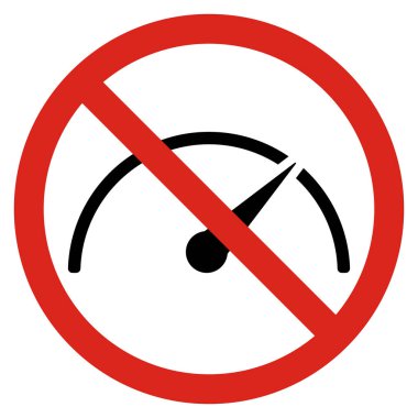 Hız işareti yok. Hızlı hız işareti yok. Hızlı sürme işareti yok. Vektör illüstrasyonu