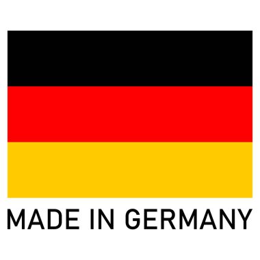 Beyaz arka planda izole edilmiş Alman bayrağı ile Almanya 'da yapıldı. Vektör illüstrasyonu