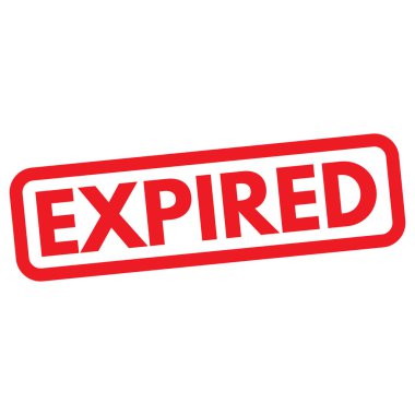 Süresi dolmuş pul simgesi beyaz arkaplanda izole edildi. Kırmızı tarihi geçmiş pul. Vektör