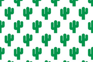 Yeşil kaktüs deseni. Çöl kaktüsü duvar kağıdı. Vektör illüstrasyonu