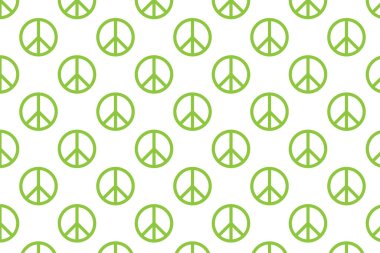 Beyaz arka planda barış düzeni. Barış geçmişi. Barış işareti duvar kağıdı. Vektör illüstrasyonu