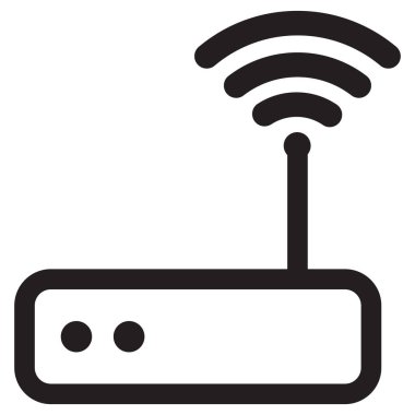 Yönlendirici simgesi beyaz arkaplanda izole edildi. Wifi router simgesi. Karı modemi. Vektör illüstrasyonu