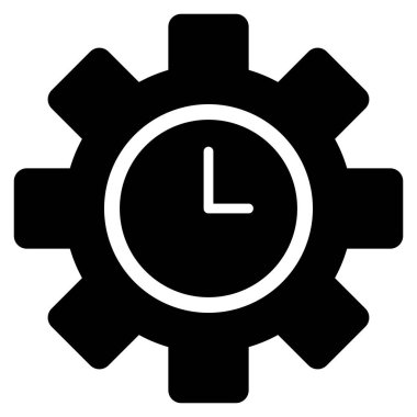 Zaman yönetimi simgesi. Saati olan ayar simgesi. Zaman ayarları simgesi vektörü