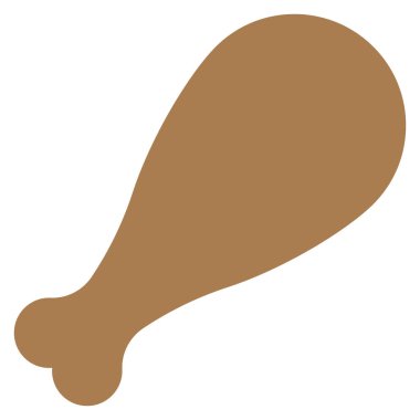 Tavuk budu simgesi beyaz arkaplanda izole edildi. Kızarmış tavuk budu ikonu. Vektör illüstrasyonu