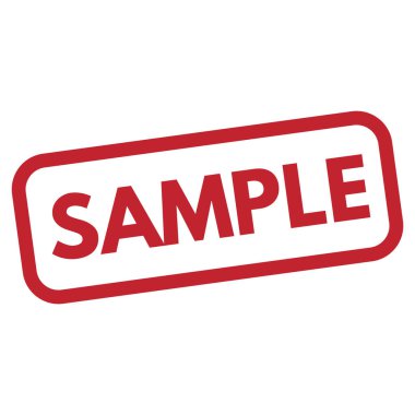 Beyaz arkaplanda izole edilmiş örnek pul simgesi. Kırmızı pul etiketi. Vektör