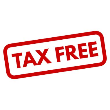 Beyaz arkaplanda vergisiz pul simgesi izole edildi. Kırmızı vergisiz pul etiketi simgesi. Vektör