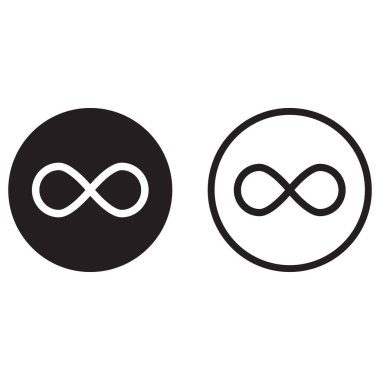 infinity icon set in two styles . Endless symbol . Unlimited icon vector clipart