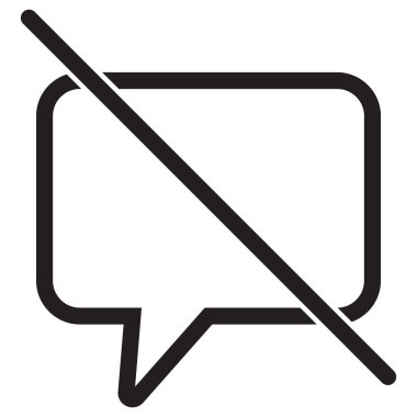 Beyaz arkaplanda yorum simgesi yok. Sohbet ikonu yok. Vektör illüstrasyonu