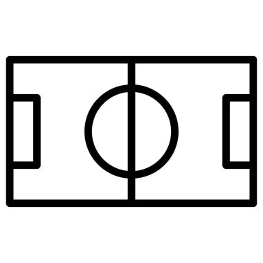 Futbol sahası simgesi beyaz arkaplanda izole edildi. Futbol sahası ikon vektörü