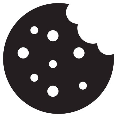 Modaya uygun bir bisküvi ikonu. Isırılmış kurabiye ikonu. Çikolatalı kurabiye ikon vektörünü ısırır