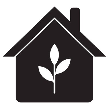 Beyaz arkaplanda eko ev simgesi izole edildi. Bitki sembollü ev simgesi. Yeşil ev simgesi vektörü