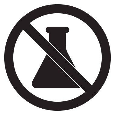 Beyaz arka planda izole edilmiş kimyasal tabela. Kimyasal bir işaret yok. Vektör illüstrasyonu